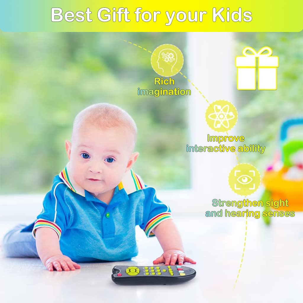 PATPAT Musical TV Remote Control Toys with Light and Sound, Musical Early Educational Remote Toy Realistic Preschool Leaning Toys for 6 Months+ Baby Toddlers Boys Girls - Black PATPAT Musical TV Remote Control Toys with Light and Sound, Musical Early Educational Remote Toy Realistic Preschool Leaning Toys for 6 Months+ Baby Toddlers Boys Girls - Black
